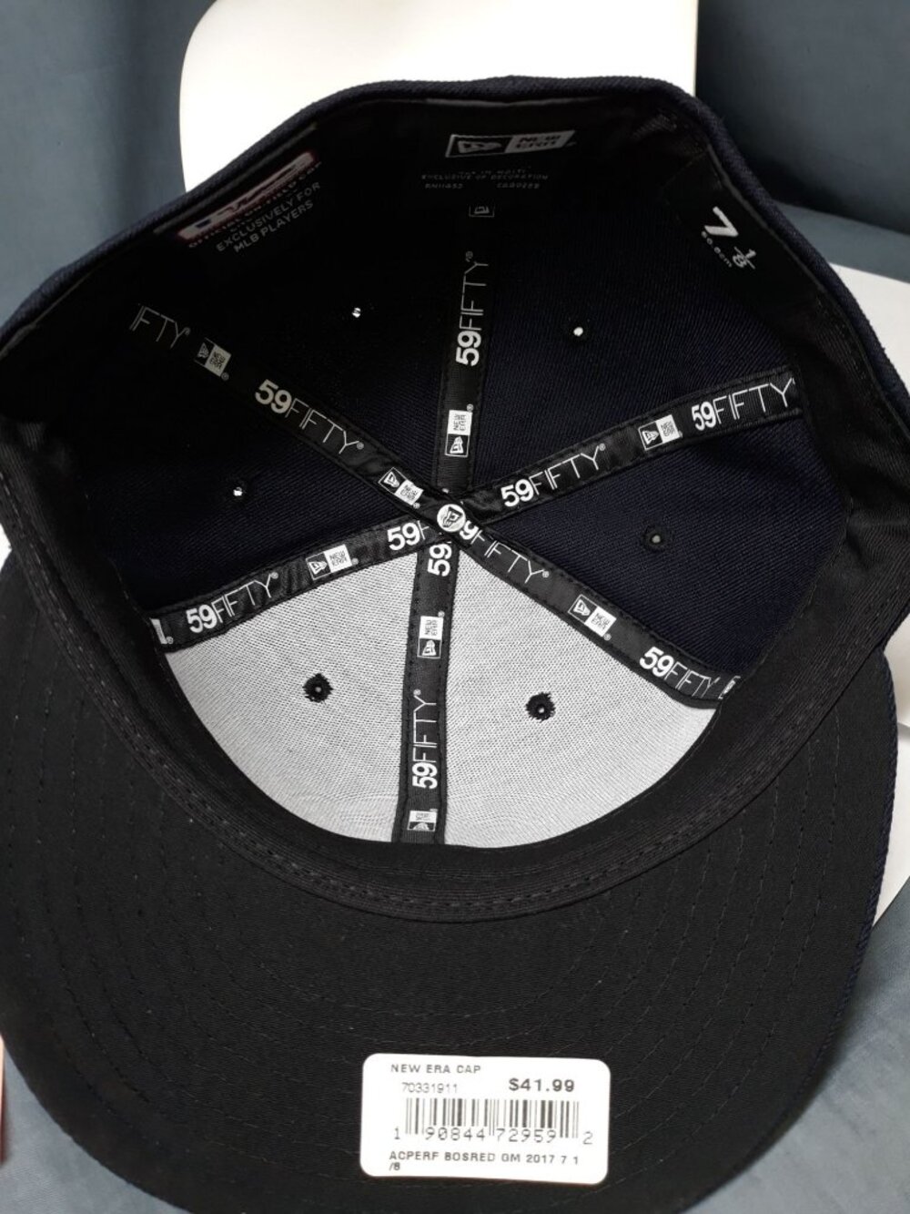New Era 59Fifty Boston Red Sox Fitted Cap Navy Size 7 1/8 NEW WITH TAGS! - Picture 3 of 5